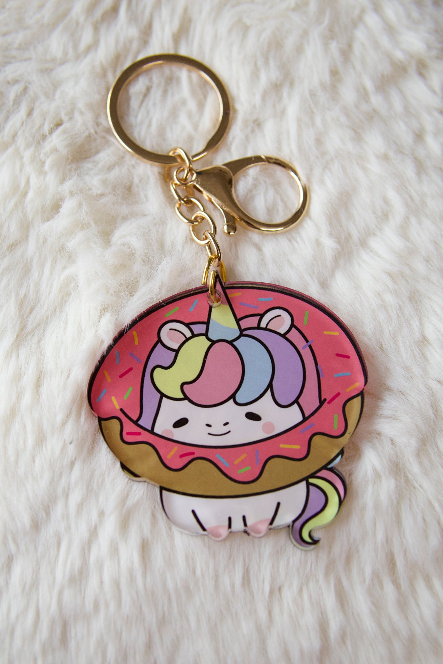 Unicorn Donut Premium Acrylic Keychain