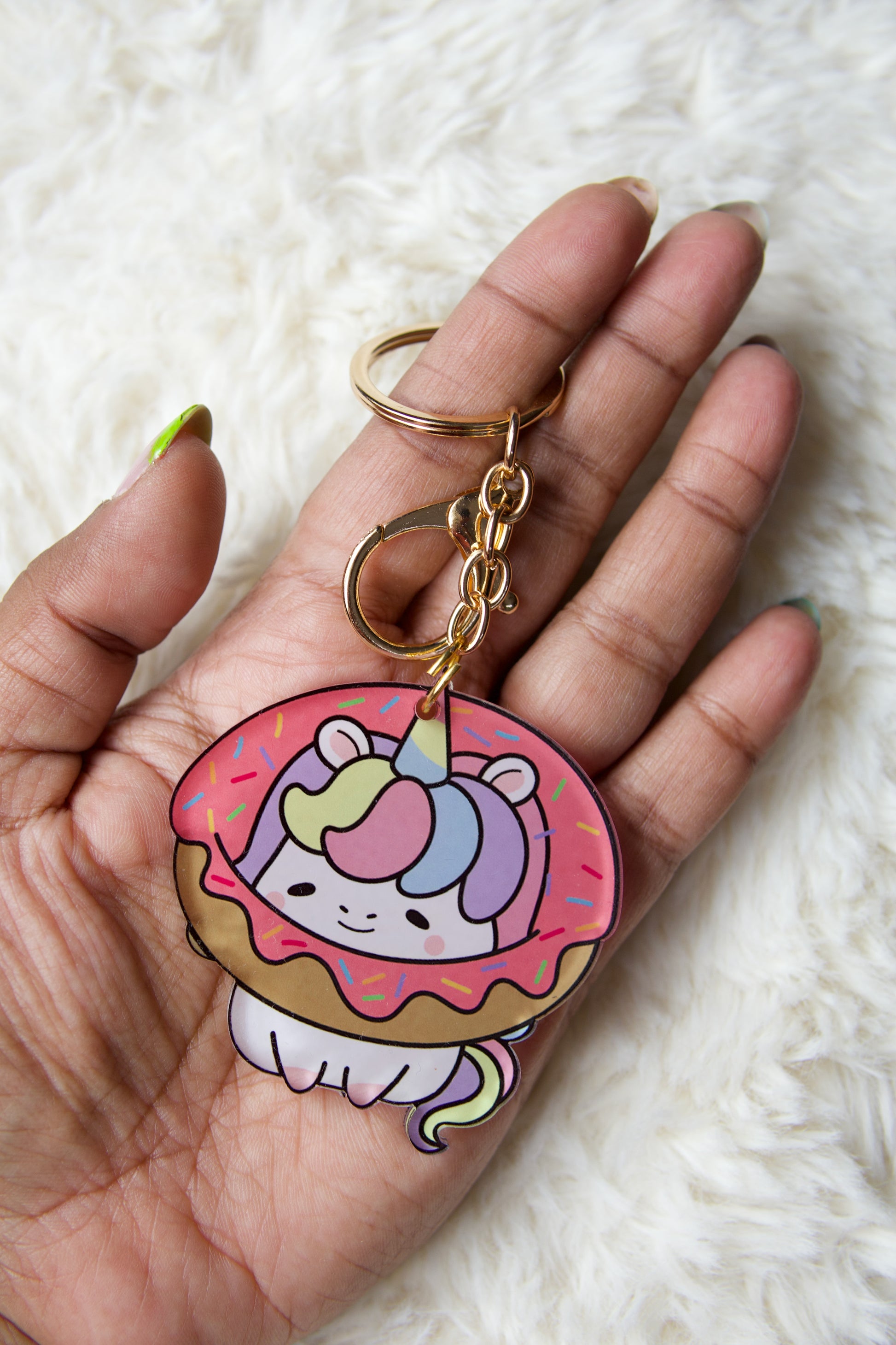 Unicorn Donut Premium Acrylic Keychain