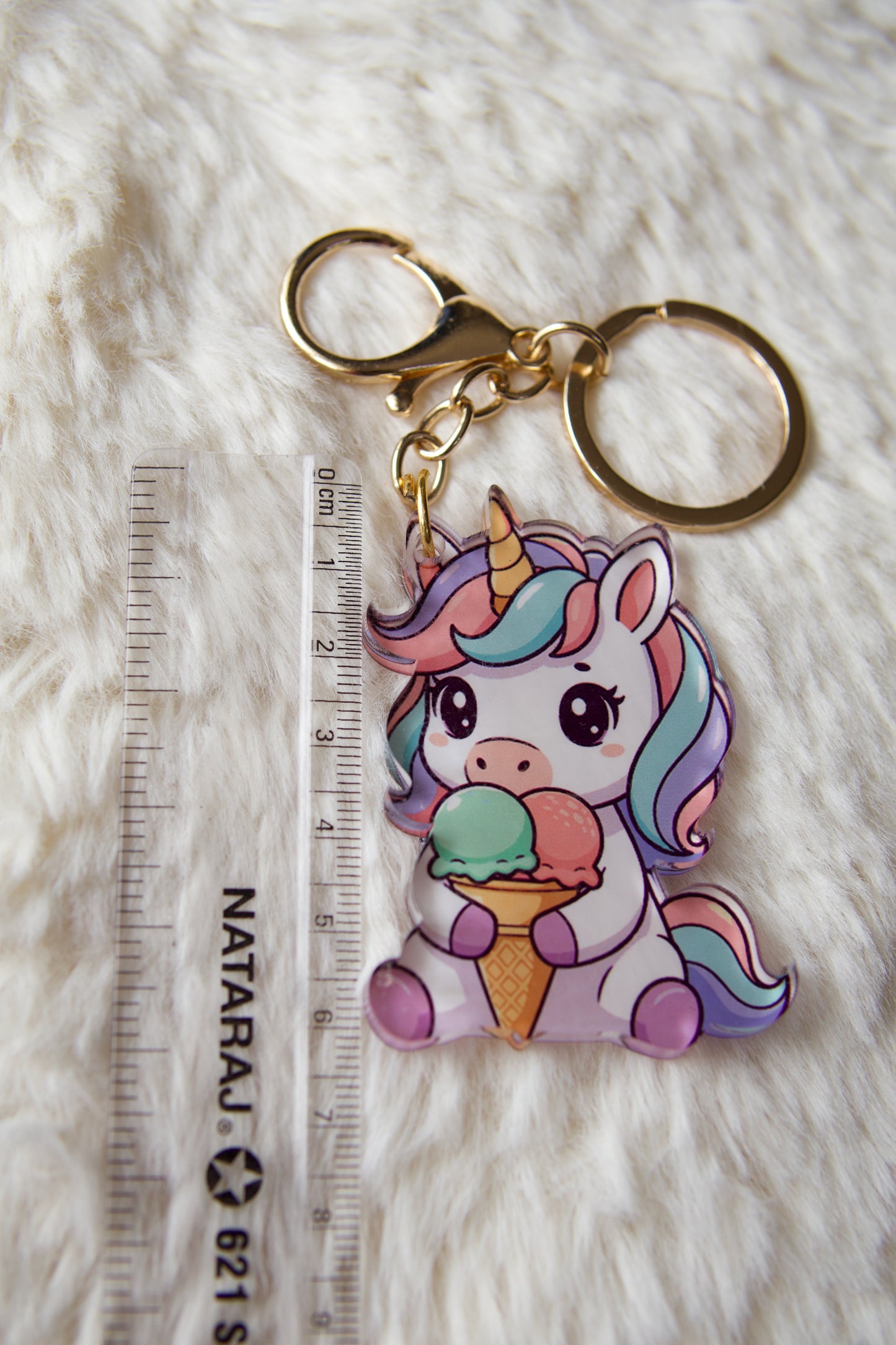 Unicorn Multi Icecream Premium Acrylic Keychain