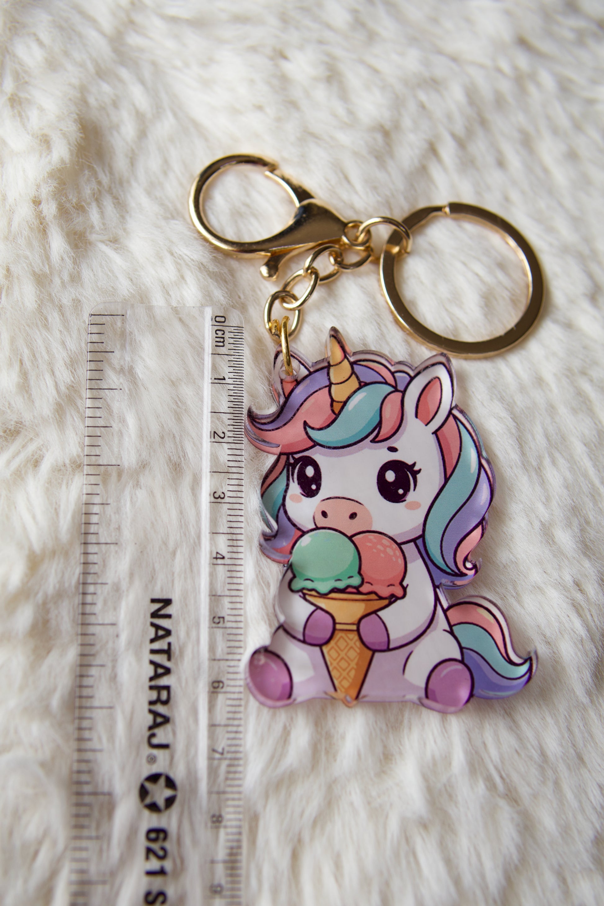 Unicorn Multi Icecream Premium Acrylic Keychain