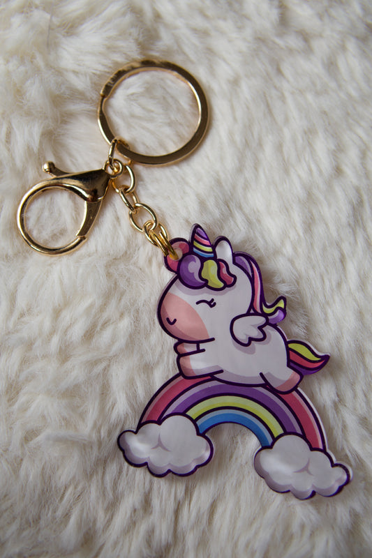 Unicorn Rainbow Premium Acrylic Keychain