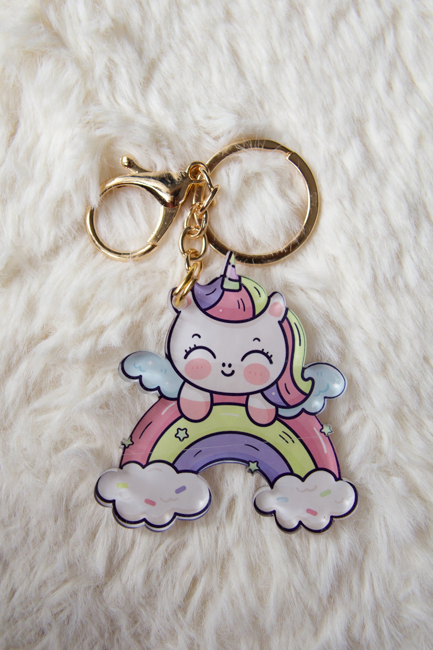 Unicorn Rainbow Short Premium Acrylic Keychain