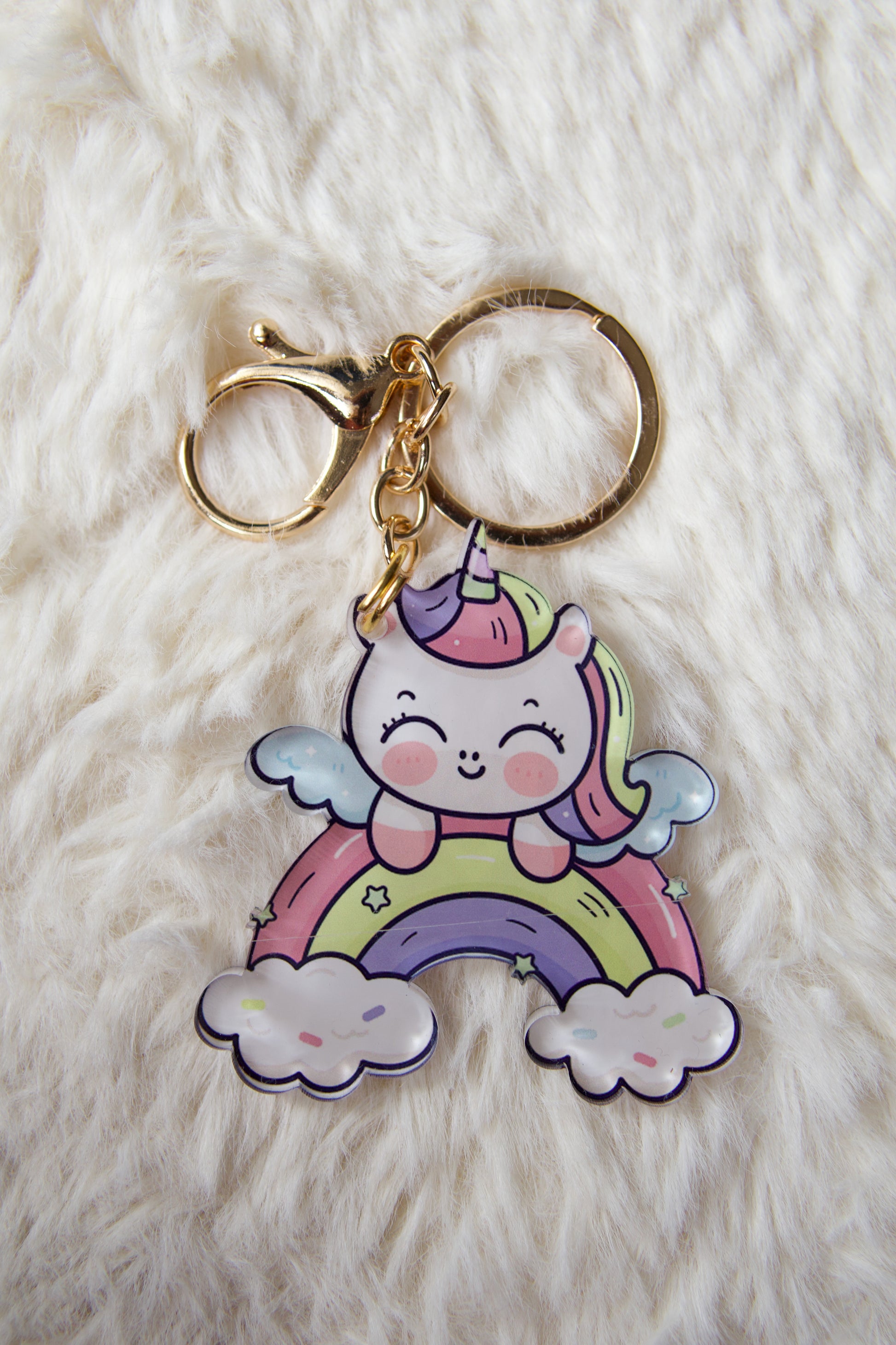 Unicorn Rainbow Short Premium Acrylic Keychain