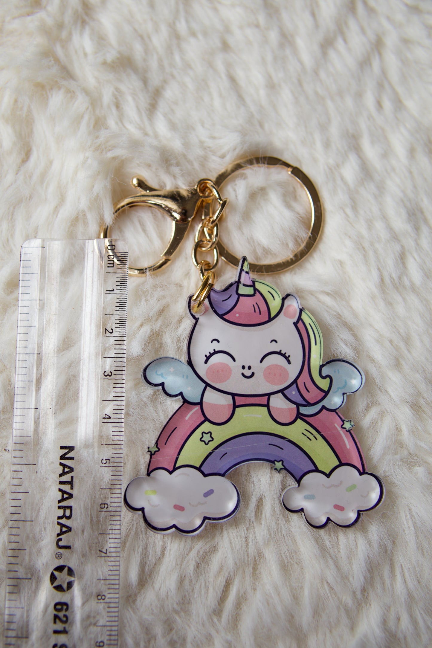 Unicorn Rainbow Short Premium Acrylic Keychain